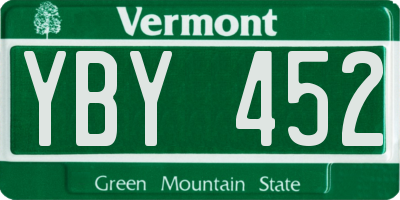 VT license plate YBY452