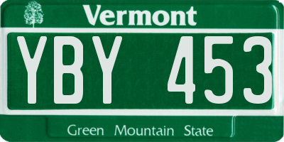 VT license plate YBY453