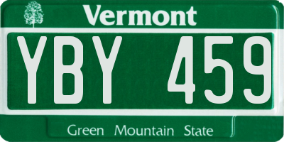 VT license plate YBY459