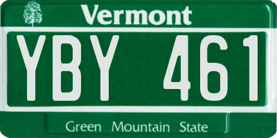 VT license plate YBY461