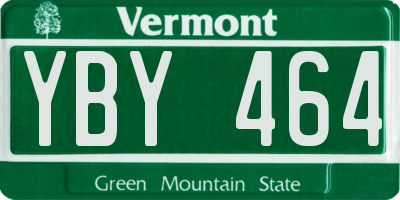 VT license plate YBY464