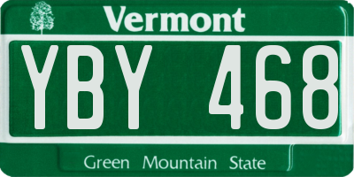 VT license plate YBY468