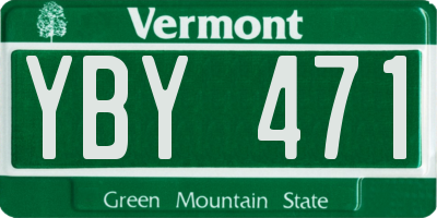 VT license plate YBY471