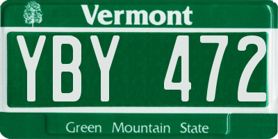 VT license plate YBY472