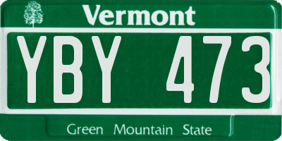 VT license plate YBY473