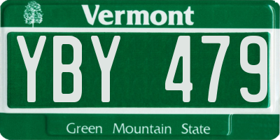 VT license plate YBY479