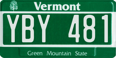VT license plate YBY481