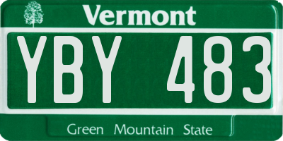 VT license plate YBY483
