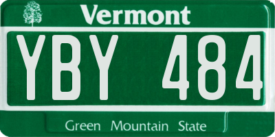 VT license plate YBY484