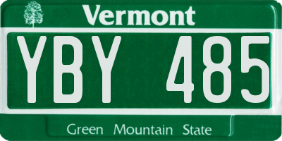 VT license plate YBY485