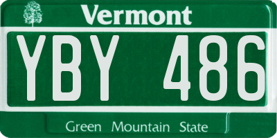 VT license plate YBY486