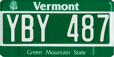 VT license plate YBY487