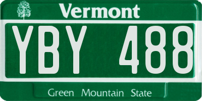 VT license plate YBY488