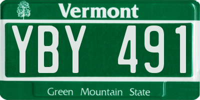 VT license plate YBY491