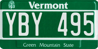 VT license plate YBY495