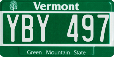 VT license plate YBY497