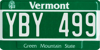 VT license plate YBY499