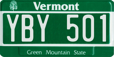 VT license plate YBY501