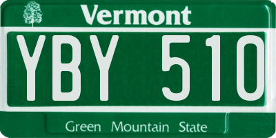 VT license plate YBY510