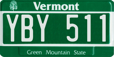 VT license plate YBY511
