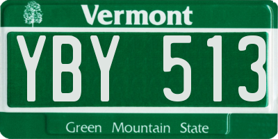 VT license plate YBY513