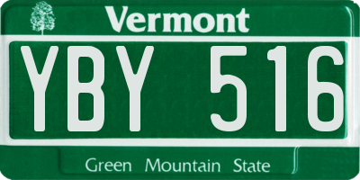 VT license plate YBY516