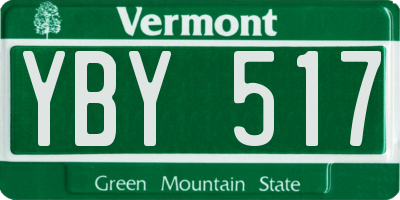 VT license plate YBY517
