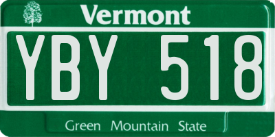 VT license plate YBY518