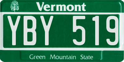 VT license plate YBY519