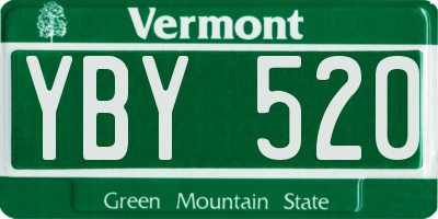 VT license plate YBY520