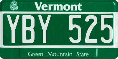 VT license plate YBY525