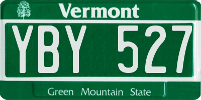 VT license plate YBY527