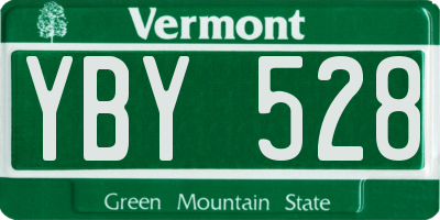 VT license plate YBY528
