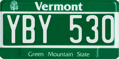 VT license plate YBY530