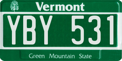 VT license plate YBY531