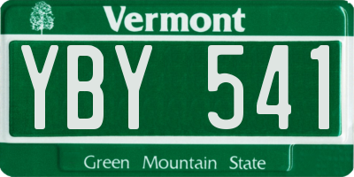 VT license plate YBY541