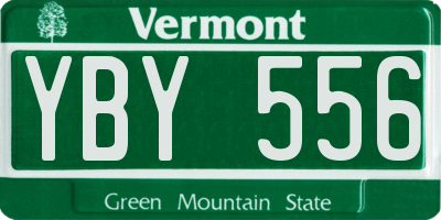 VT license plate YBY556