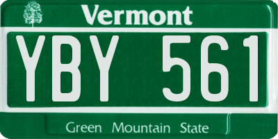 VT license plate YBY561
