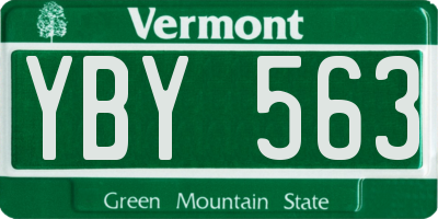 VT license plate YBY563