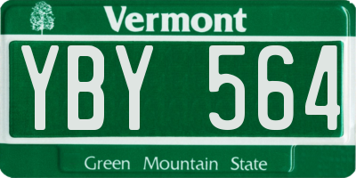 VT license plate YBY564