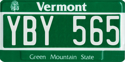 VT license plate YBY565