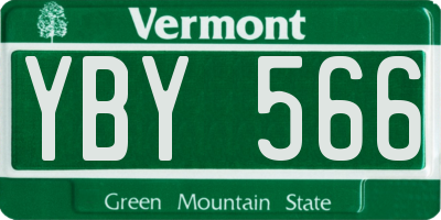 VT license plate YBY566