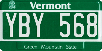 VT license plate YBY568
