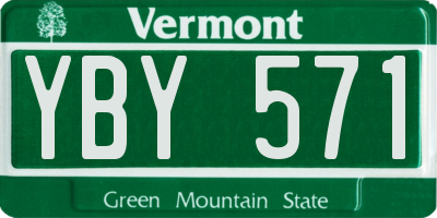 VT license plate YBY571