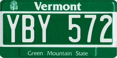 VT license plate YBY572