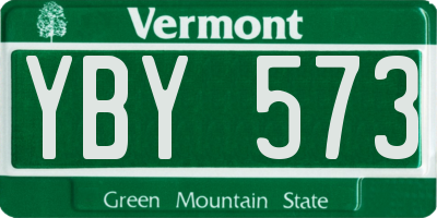 VT license plate YBY573