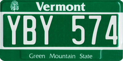 VT license plate YBY574