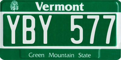 VT license plate YBY577