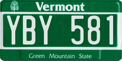 VT license plate YBY581