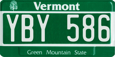 VT license plate YBY586